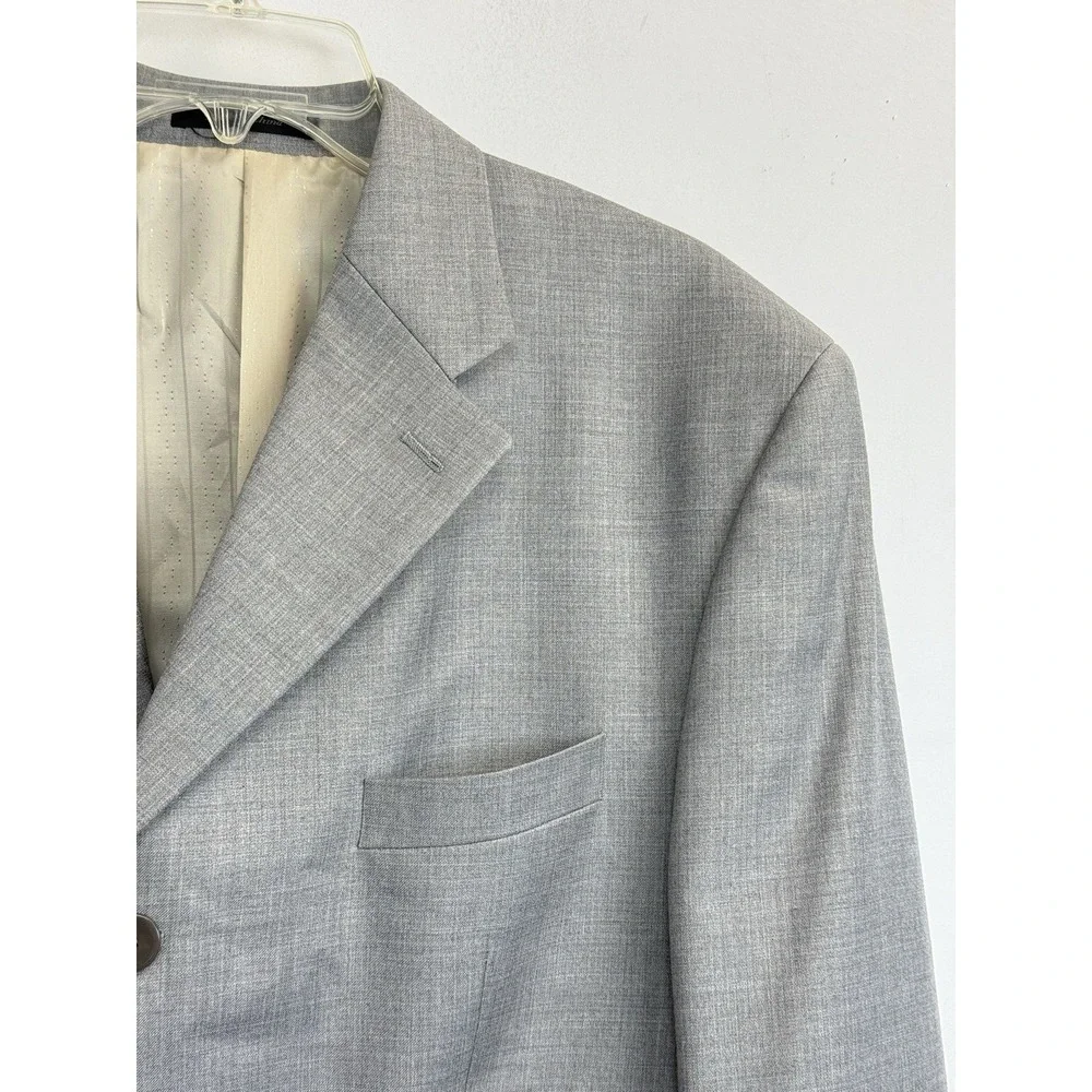 Vintage FUBU The Collection‎ Blazer 42R Grey Y2K Hip Hop Suit Jacket 4 Buttons
